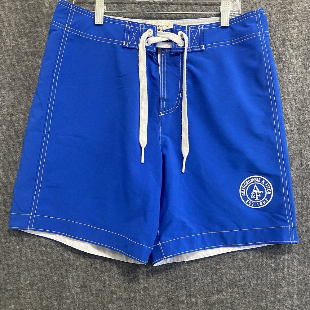 Abercrombie & Fitch Board Shorts Mens Medium Blue Swim Trunks Y2K Beach Surf